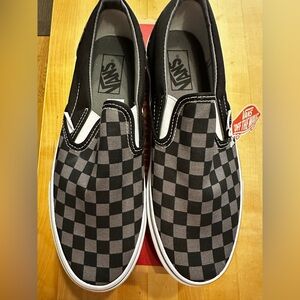 Classic Vans Black and Gray Slip-On